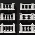 Marble railing guardrail combination 3d model