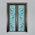 Various Double Doors Designs With Glass Panels And Decorative Patterns 3d model