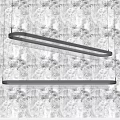 Modern Double Linear Chandeliers With Sleek Metal Frame And Soft Lighting