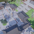 Chinese-style Ancient Architecture Holiday Village Homestay Courtyard Architecture Temple Burning Incense Praying Blessing Sacrifice Stage Ancient Stage Colorful Architecture 3d model