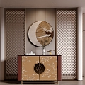 New Chinese Style Entrance Aisle New Chinese Style Entrance Cabinet Screen Partition 3d model