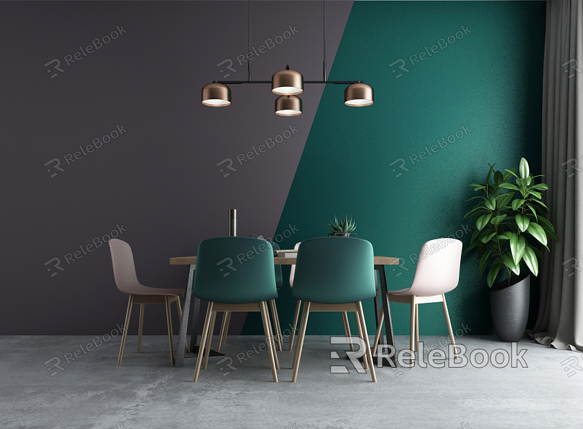 Modern Dining Table and Chair Combination model