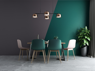 Modern Dining Table and Chair Combination model