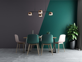 Modern Dining Table and Chair Combination 3d model