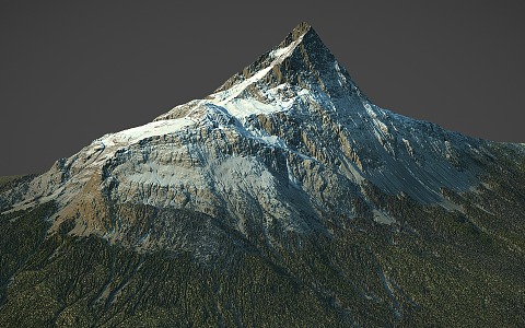 mountain peak terrain of snow mountain range 3d model