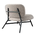Modern Fabric Upholstered Single Chair With Black Metal Legs And Multiple Color Options