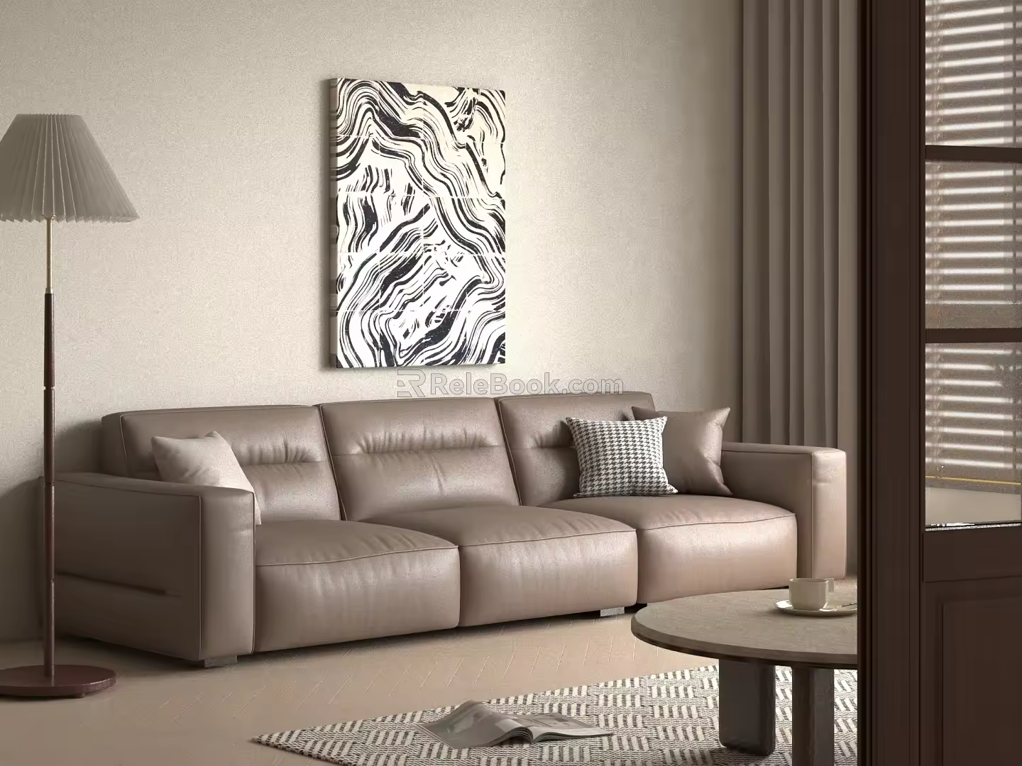 Modern three-seat sofa 3d model
