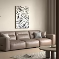 Modern three-seat sofa 3d model