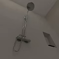 Modern Chrome Shower Head With Wall Mounted Fixture And Sleek Design 3d model