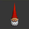 Woman Standing With Adorable Garden Gnome Wearing Red Pointed Hat And White Beard