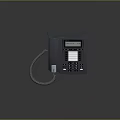 Modern Office Landline Phone With Handset Keypad And Digital Display Screen