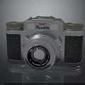 Vintage Electronic Camera Super Fexette Model With Silver Body And Black Leather