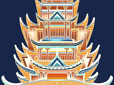 Traditional Ancient Chinese Tower Architecture With Multi story Design Ornate Eaves And Colorful Details 3d model