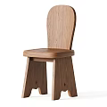 Simple Wooden Single Chair With Oak Material Classic Backrest And Sturdy Leg Design