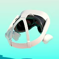 White VR Headset With Controllers Modern Digital Device For Immersive Experience 3d model