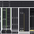 Detailed Road Facilities Design With Lane Lines Arrows Crosswalks And Dividers