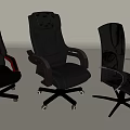 Office Chair Leisure Chair Leather Boss Chair Armchair Computer Chair Swivel Slide Wheelchair 3d model