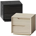 Sleek Modern Black Wooden Nightstand With Two Drawers Bedroom Furniture Design