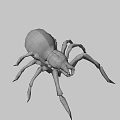 Giant Blue Striped Spider With Red Eyes And Long Legs In 3D Render