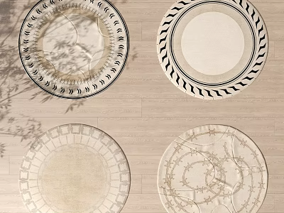 Round Area Rugs With Geometric Patterns And Neutral Tones For Modern Spaces 3d model
