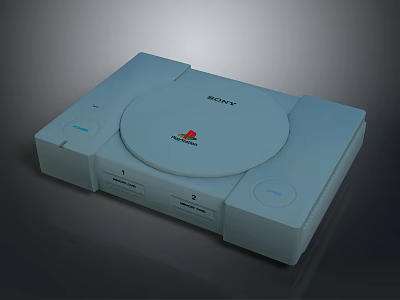 Sony White Desktop Computer System With Circular Design And Control Panel Ports 3d model