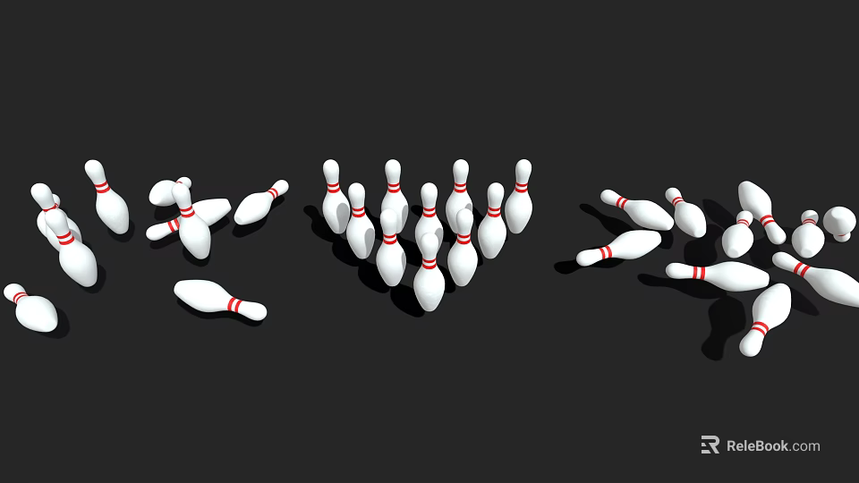 Premium Bowling Sports Equipment Set Featuring Pins And Balls For Activities 3d model 