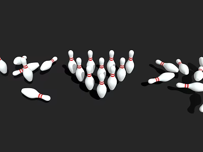 Premium Bowling Sports Equipment Set Featuring Pins And Balls For Activities 3d model