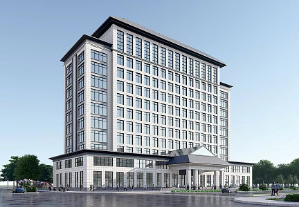 New Chinese-style Office Building High-rise Hotel Office Building 3d model