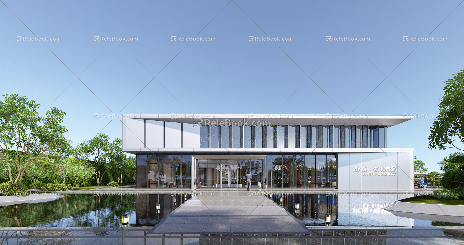 Modern Sales Office Building 3d model