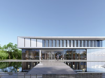Modern Sales Office Building 3d model