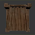 Wooden Chair With Striped Backrest And Natural Wood Seat Design