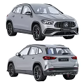 Silver Mercedes AMG GLA 35 Luxury SUV Front And Rear Views