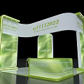 Sy1112023 Exhibition Booth Green Transparent Luminous Curved Arch Structure Design