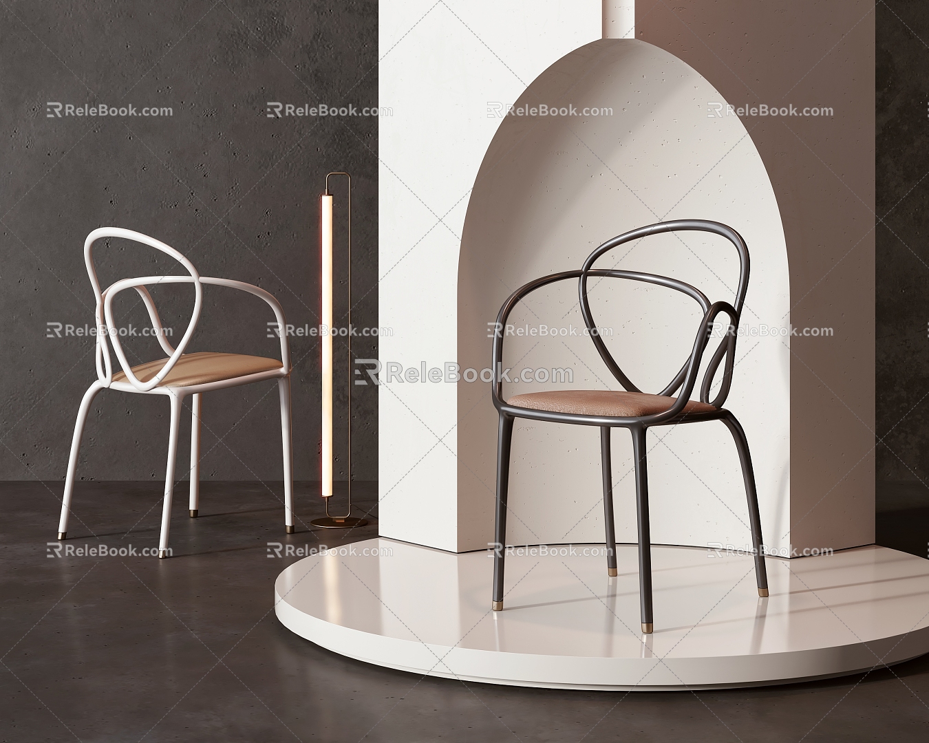 New Chinese style single chair dining chair 3d model