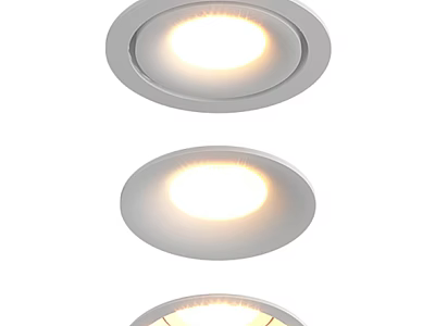 Modern White Recessed LED Downlights With Bright Lighting For Home Ceiling Design 3d model