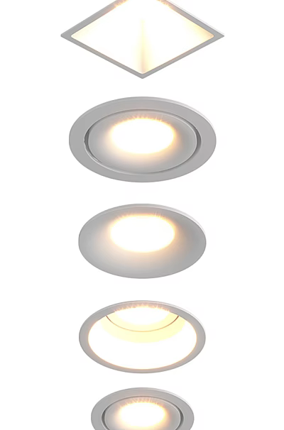 Modern White Recessed LED Downlights With Bright Lighting For Home Ceiling Design 3d model