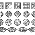 new chinese style openwork window openwork window grilles pane 3d model