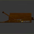Vintage Wooden Manual Press Tool With Carved Details And Curved Lever