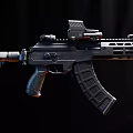 Modern Black Rifle Design With Tactical Scope Ergonomic Grip Magazine And Barrel