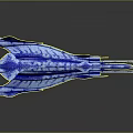 Futuristic Blue Cosmic Spacecraft With Aerodynamic Structure And Textured Surface