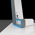 Humanoid Smart Machine With White Body Black Waist And Circular Chest Emblem Standing On Platform