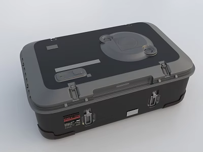 Sturdy Black Hard Case With Secure Latches And Handle For Equipment Protection 3d model