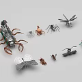 Smart Robotic Insect Models Featuring Diverse Species With Intricate Mechanical Details 3d model
