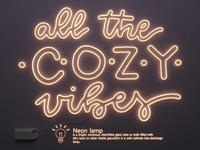 Cozy Neon Light Fixture Combinations With Warm Glow For Modern Decor Vibes 3d model