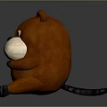 Cute Cartoon Beaver Plush Toy With Brown Body And Big White Nose