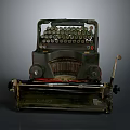 Vintage Mechanical Typewriter With Metal Body Keyboard Levers And Rollers