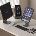 Modern Computer Workspace Setup With Monitor Tablet Keyboard And Smartphone Devices