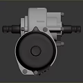 Industrial Mechanical Component With Silver Metal Base Black Cylindrical Top And Connection Port