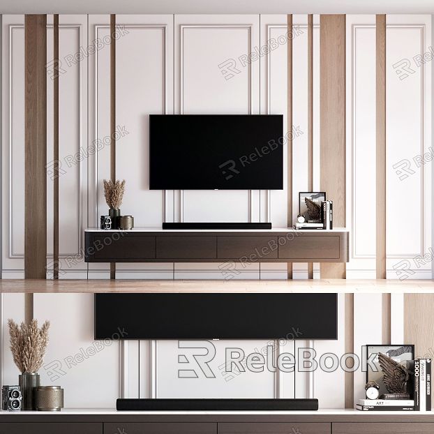 Modern TV background wall TV wall TV cabinet model