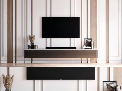 Modern TV background wall TV wall TV cabinet model